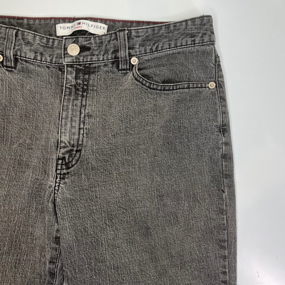 Tommy Hilfiger Jeans Womens 6 Gray Straight Leg Denim Pants Stretch Low Rise
